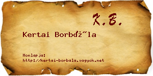 Kertai Borbála névjegykártya